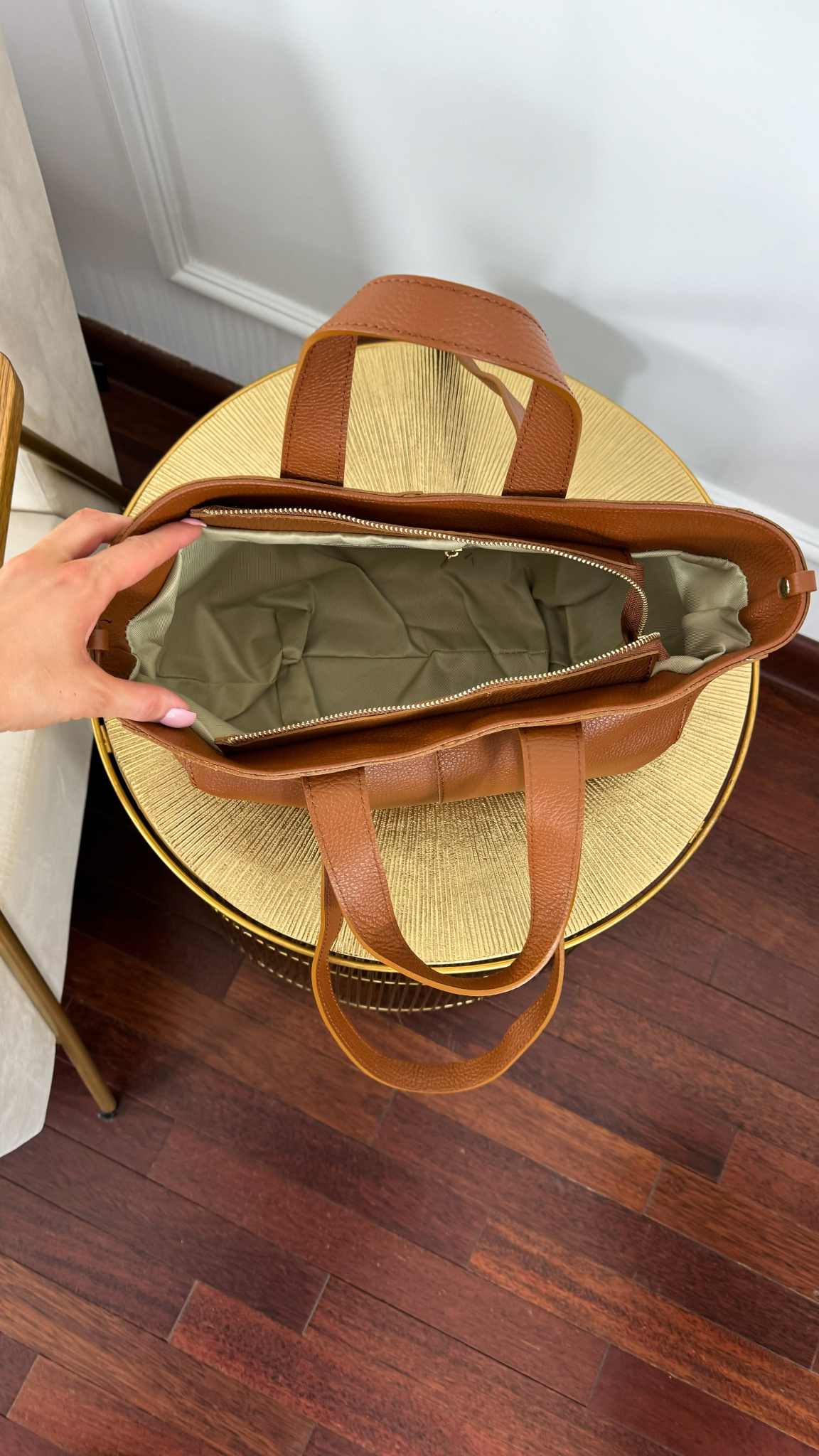 Skórzana torebka Reese camel Skórzana torebka Reese camel