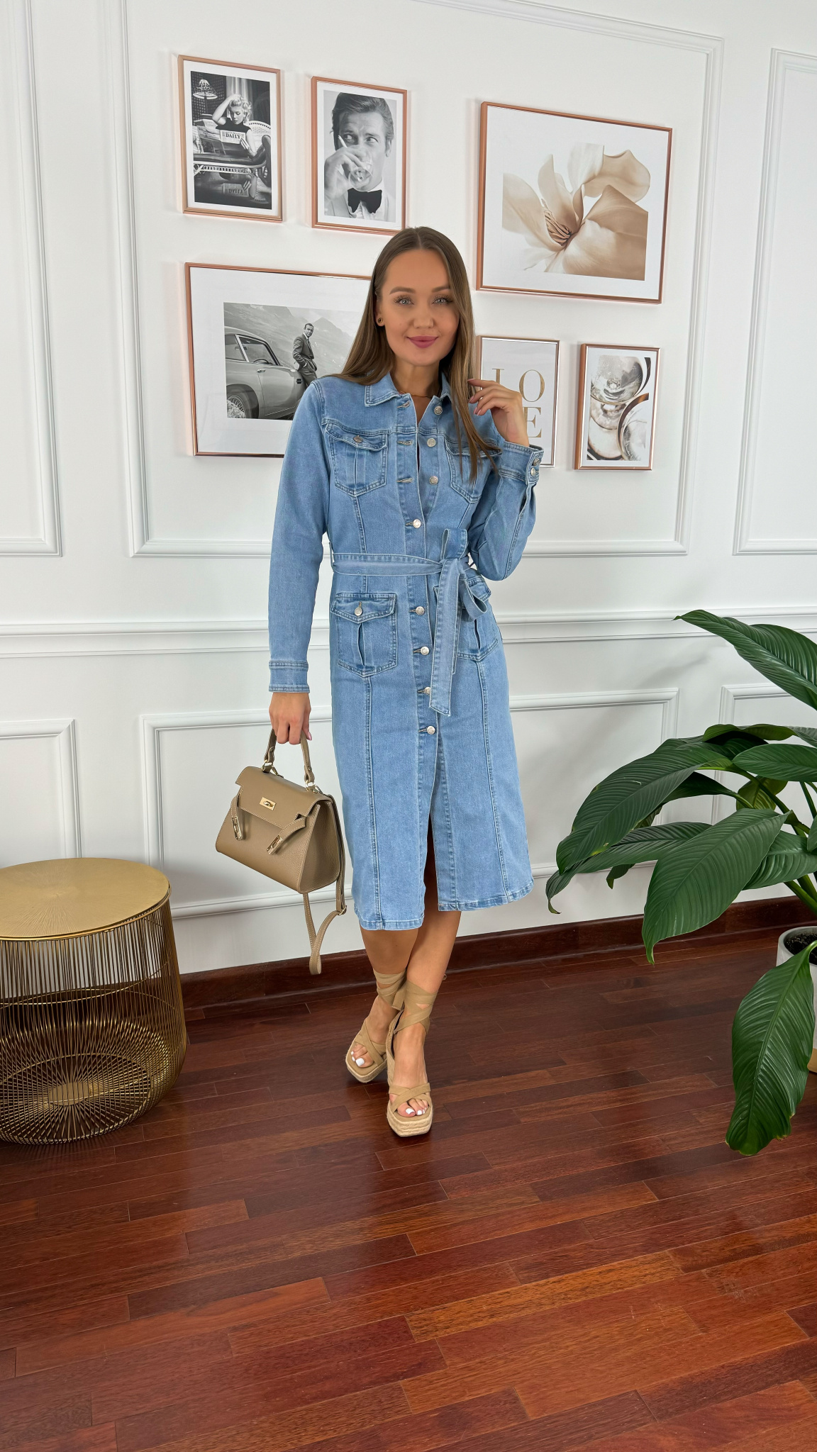 Denimowa szmizjerka midi Laura niebieska Denimowa szmizjerka midi Laura niebieska
