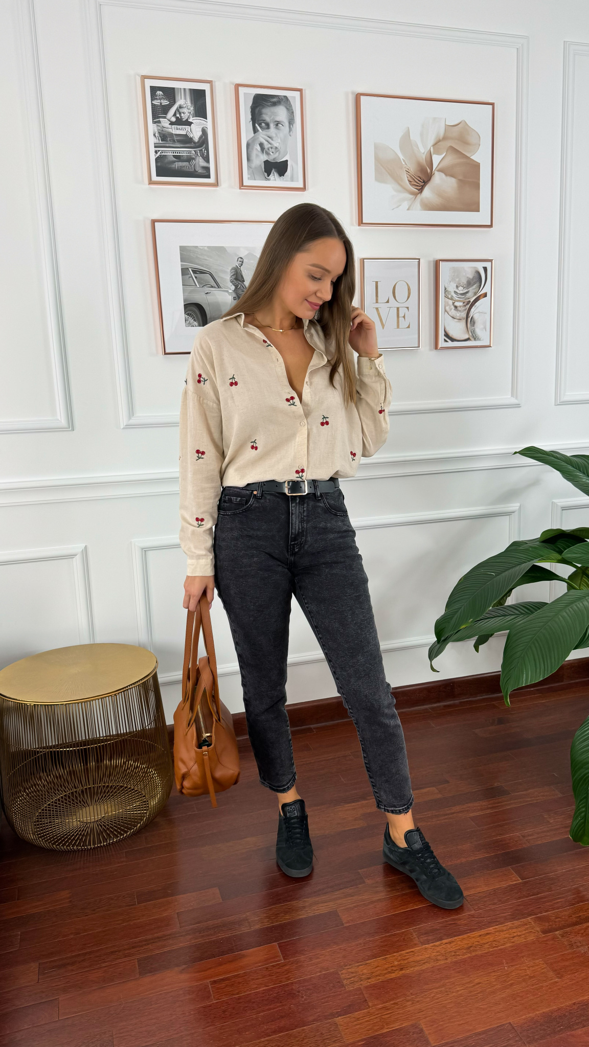 Spodnie mom fit Enza czarne Spodnie mom fit Enza czarne