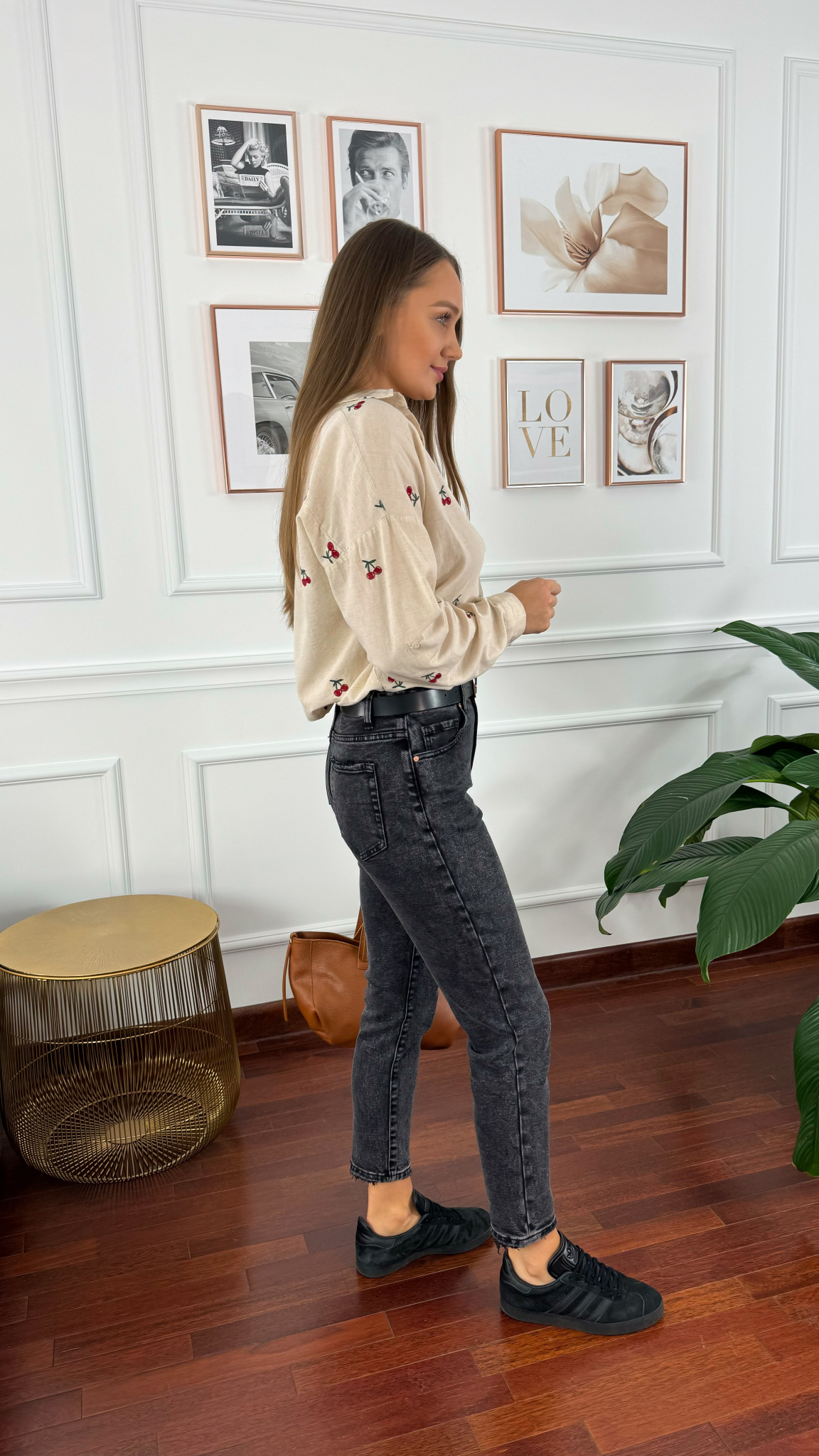 Spodnie mom fit Enza czarne Spodnie mom fit Enza czarne