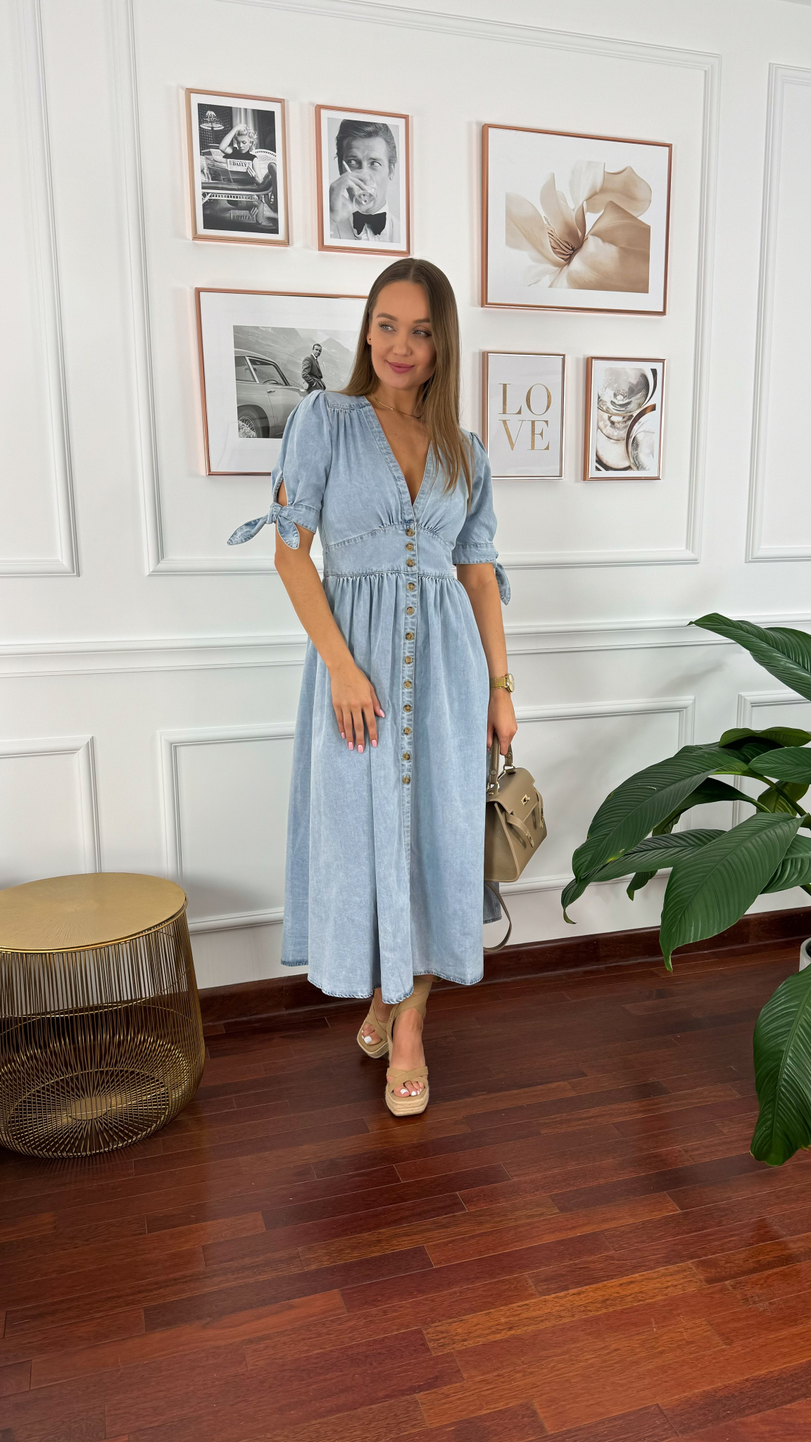 Denimowa szmizjerka maxi Pure niebieska Denimowa szmizjerka maxi Pure niebieska