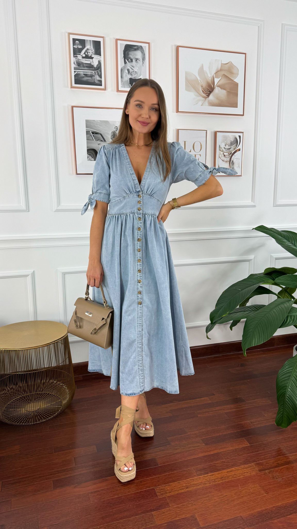 Denimowa szmizjerka maxi Pure niebieska Denimowa szmizjerka maxi Pure niebieska