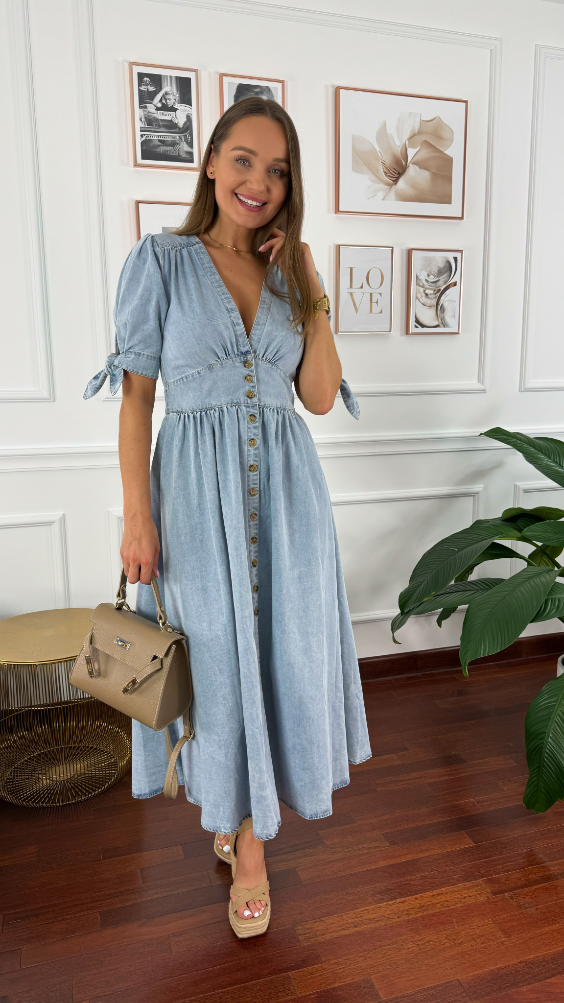 Denimowa szmizjerka maxi Pure niebieska Denimowa szmizjerka maxi Pure niebieska
