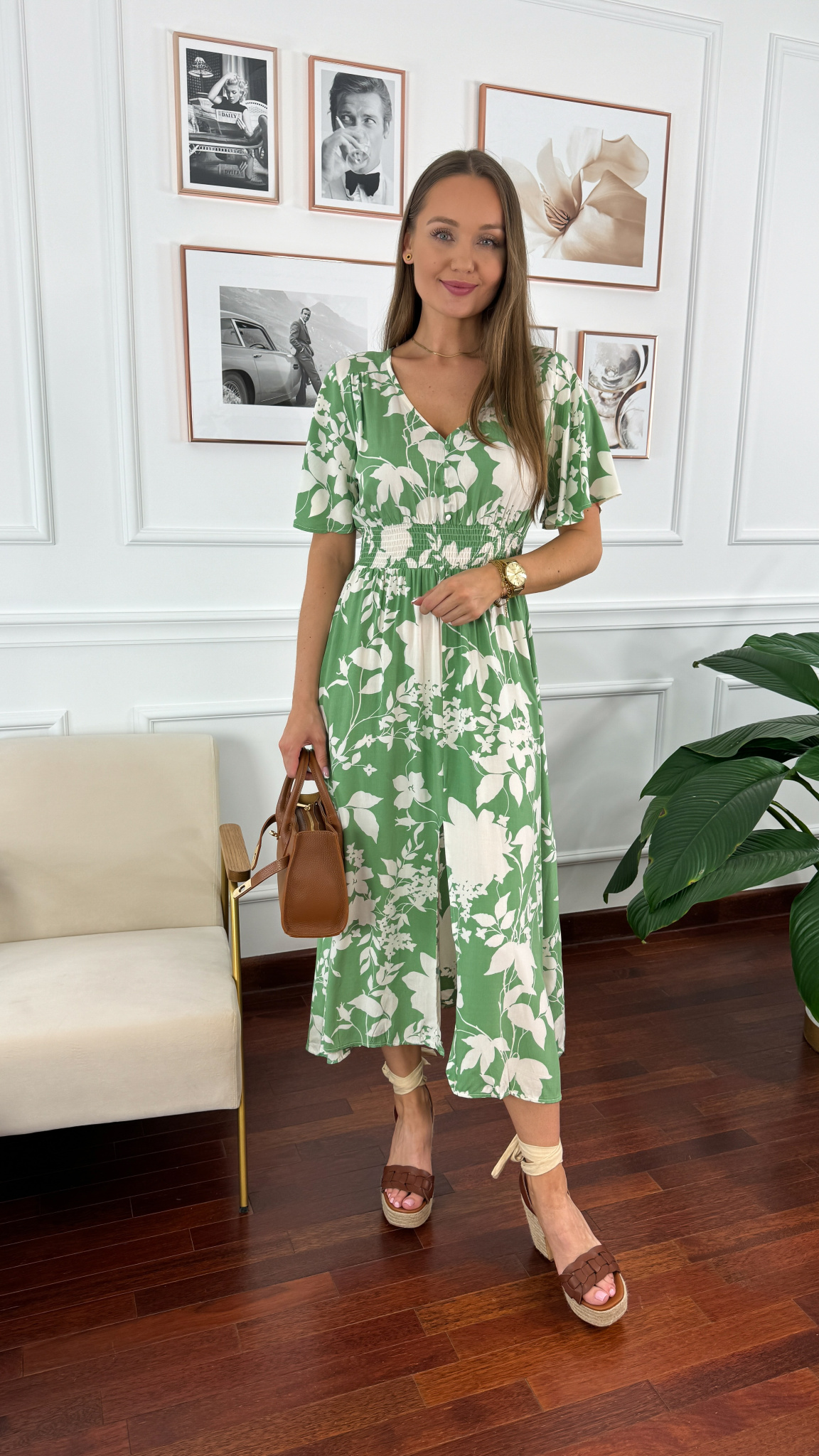 Wiskozowa sukienka maxi Paula zielona Wiskozowa sukienka maxi Paula zielona