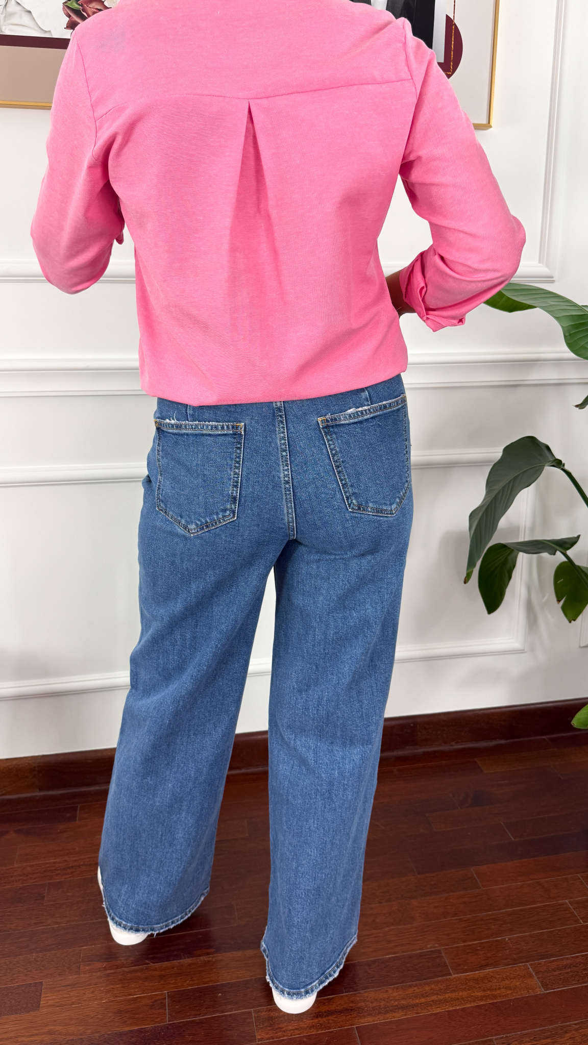 Spodnie wide-leg Imara ciemny denim Spodnie wide-leg Imara ciemny denim