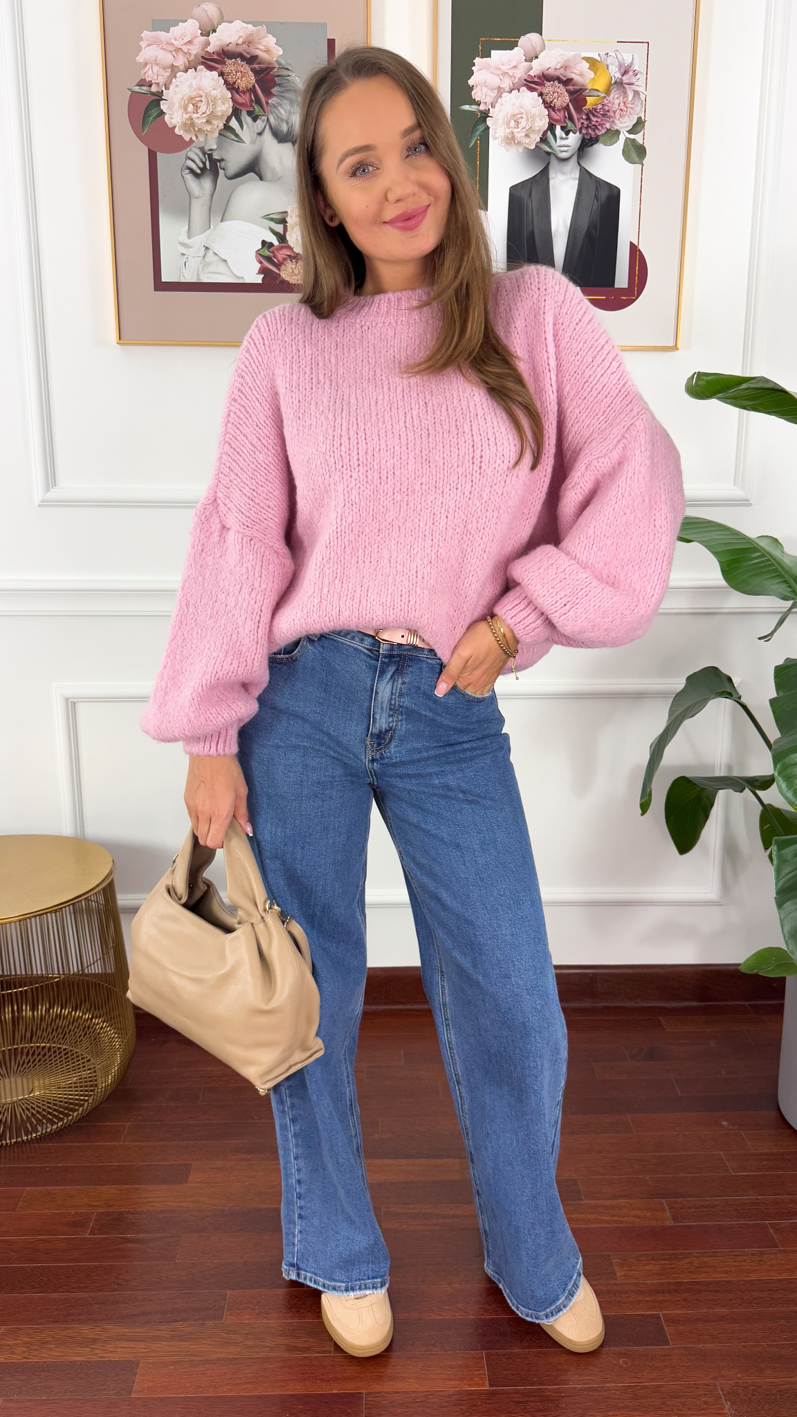 Spodnie wide-leg Imara ciemny denim Spodnie wide-leg Imara ciemny denim