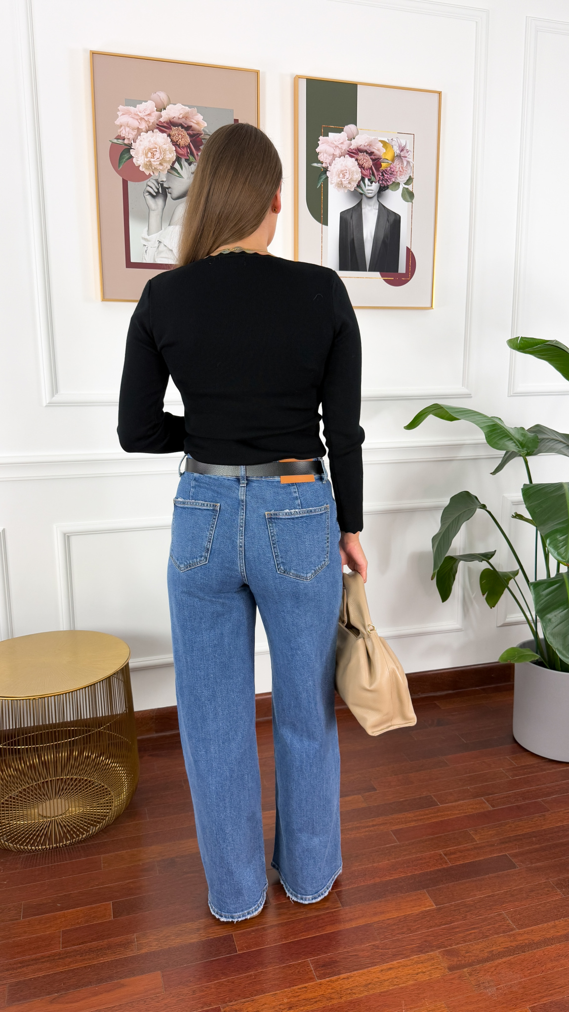 Spodnie wide-leg Imara ciemny denim Spodnie wide-leg Imara ciemny denim
