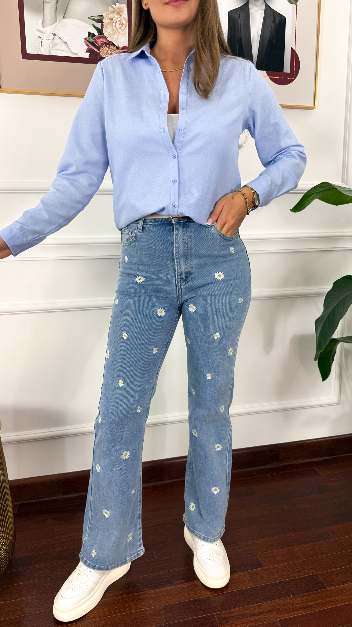 Spodnie wide leg Daisy denim Spodnie wide leg Daisy denim