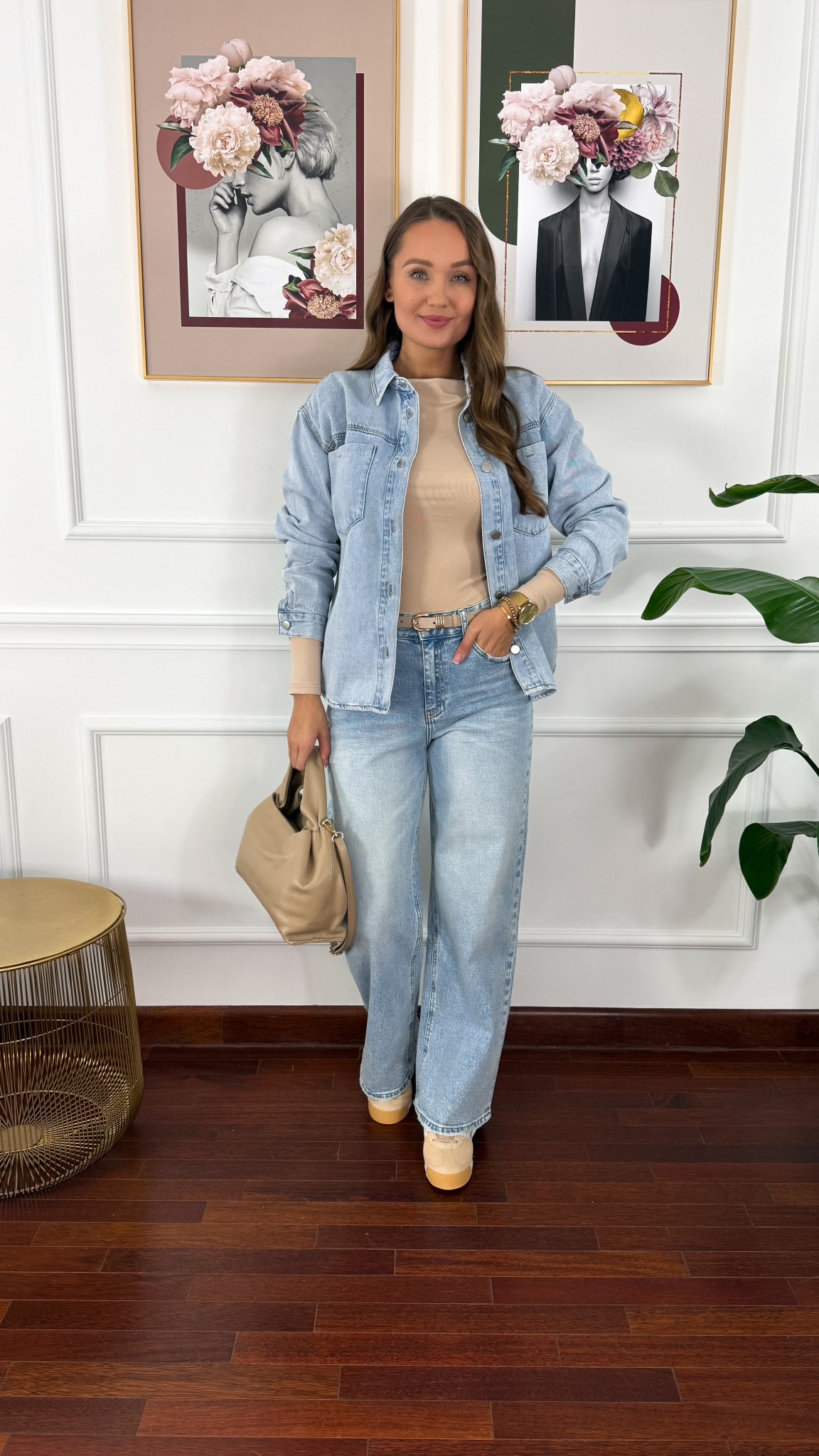 Spodnie wide-leg Janet jasny denim Spodnie wide-leg Janet jasny denim