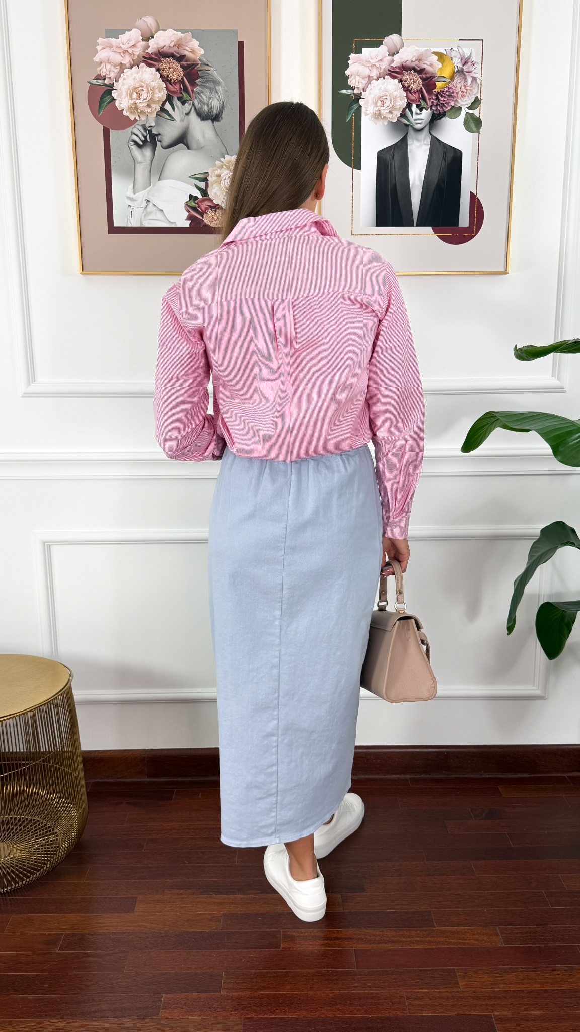 Spódnica midi Simo denim błękitna Spódnica midi Simo denim błękitna