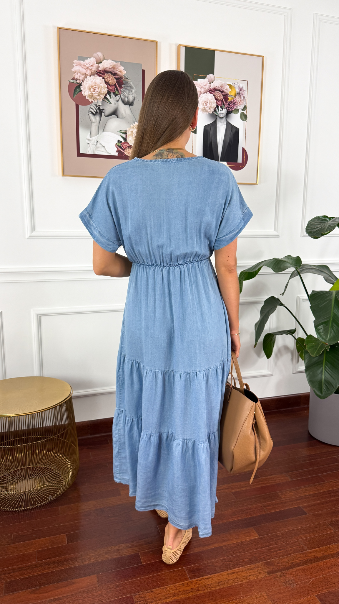 Lyocell'owa sukienka maxi Ritta jasny denim Lyocell'owa sukienka maxi Ritta jasny denim