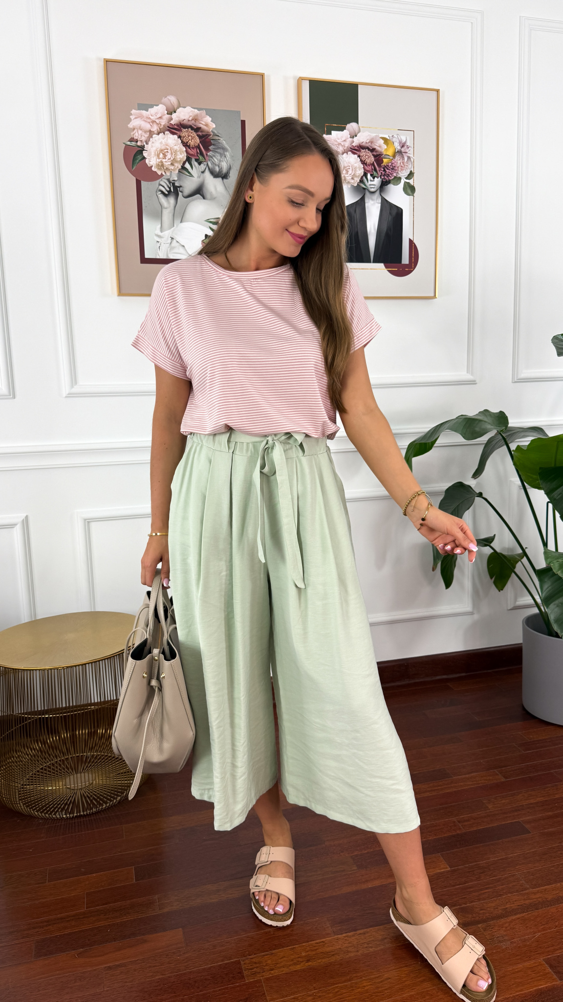 Spodnie culotte Brera matcha Spodnie culotte Brera matcha