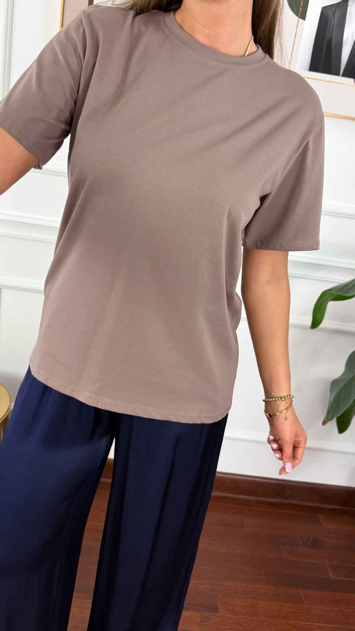 Bawełniany T-shirt Zuna cappuccino Bawełniany T-shirt Zuna cappuccino
