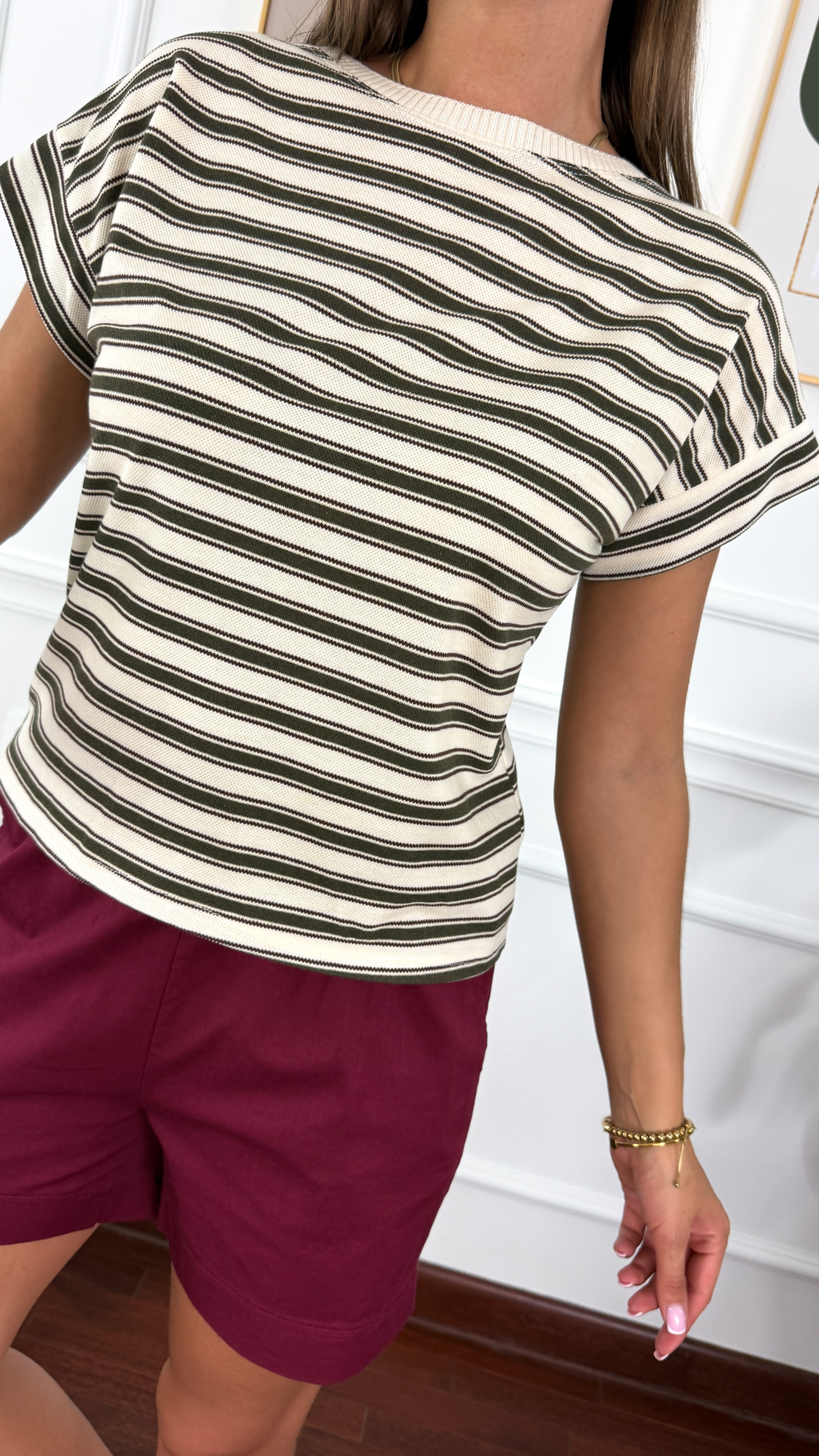 Bawełniany T-shirt Lari khaki Bawełniany T-shirt Lari khaki
